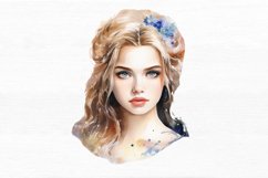 Princess Portrait Watercolor Sublimation Clipart Product Image 6
