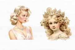 Princess Portrait Watercolor Sublimation clipart Product Image 4