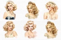 Princess Portrait Watercolor Sublimation clipart Product Image 8