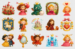 Princess clipart printable sublimation bundle png Product Image 2