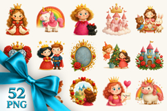 Princess clipart printable sublimation bundle png Product Image 1