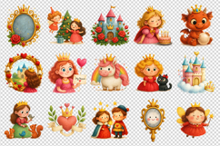 Princess clipart printable sublimation bundle png Product Image 4