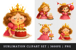 Princess clipart printable sublimation design png Product Image 1