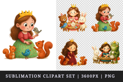 Princess clipart printable sublimation design png Product Image 1