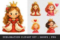 Princess clipart printable sublimation design png Product Image 1