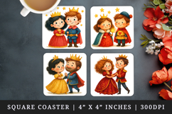 Princess square coaster sublimation, coasters design Product Image 1