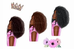 Afro american mother daughter clipart, Mom girl clipart Product Image 2