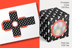 Print n Cut Black Cube Window Candy Box with Ghosts Pattern