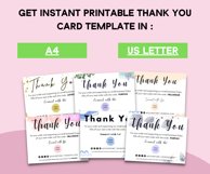 Thank You Card Editable Purple Tulip Watercolor Template Product Image 5