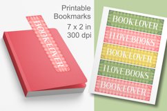 Printable Bookmark Set of 5 in Green Pink n Yellow 
