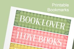 Printable Bookmark Set of 5 in Green Pink n Yellow 