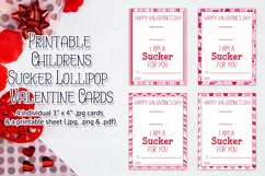 Sucker Valentine Cards, Kids Valentine, I'm a Sucker for You Product Image 1
