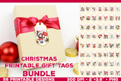 Bundle of Printable Christmas Gift Tags with Merry Christmas Product Image 1