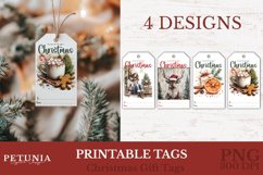 Merry Christmas printable label tags png designs being used as Christmas Gift Tags print