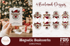 Cute Reindeer Latch Hook Yarn png design being used as a Magnetic Bookmark print