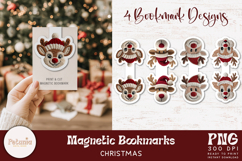 Cute Reindeer Latch Hook Yarn png design being used as a Magnetic Bookmark print
