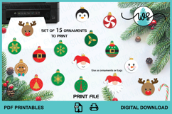 Printable Christmas Ornament Tags Bundle Holiday Gift Tags Product Image 1