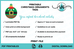 Printable Christmas Ornament Tags Bundle Holiday Gift Tags Product Image 2