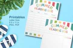 Printable Colorful Stripes Summer Reading Log Set of 2 Pages