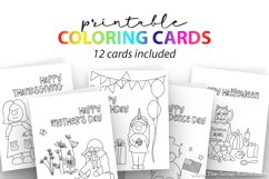 Printable coloring card Bundle - 12 designs included