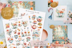 Botanical Tea Craft Sheets - 3 Printable JPEG Files Product Image 1