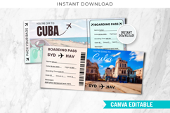 Printable Cuba Boarding Ticket Template Product Image 9