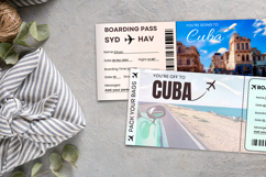 Printable Cuba Boarding Ticket Template Product Image 1