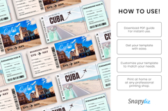 Printable Cuba Boarding Ticket Template Product Image 3