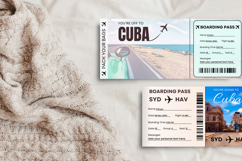 Printable Cuba Boarding Ticket Template Product Image 2