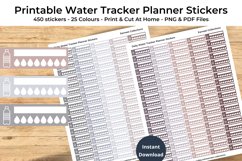 Printable Water Tracker Planner Stickers - Neutral Colours