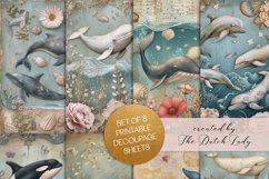 Floral Whales Decoupage Craft Sheets Product Image 6