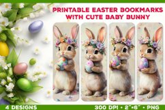 Printable Bookmarks with Adorable Bunny Holding Easter Egg Product Image 1