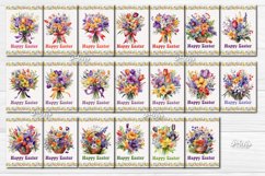 Printable Easter card Bundle with Watercolor Easter bunny, Easter egg, and Easter animals PNG and Easter flowers printable postcard bundle 