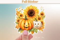 Printable Fall Sticker Png  Print and Cut Pumpkin Sticker 