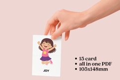 Printable feelings flash cards for kids featuring 15 emotion cards designed for preschool, toddlers, homeschool, and Montessori learning to help children recognize emotions and support social emotional development.