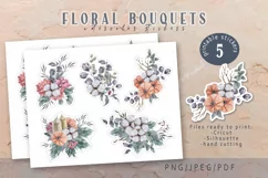 Christmas floral bouquets printable stickers Product Image 2