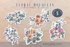Christmas floral bouquets printable stickers Product Image 3