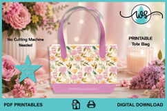 Printable Floral Paper Tote Bag Template PDF Product Image 1