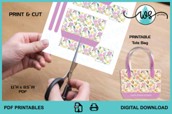 Printable Floral Paper Tote Bag Template PDF Product Image 2