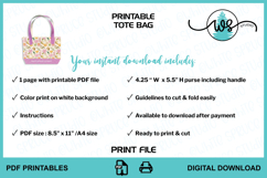 Printable Floral Paper Tote Bag Template PDF Product Image 3
