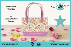 Printable Floral Paper Tote Bag Template PDF Product Image 4