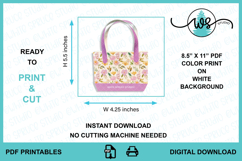 Printable Floral Paper Tote Bag Template PDF Product Image 5
