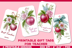 Printable Gift Tags for Teacher. EleganteTeacher Gift Tags Product Image 1