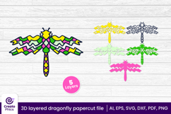 printable-paper cutting-cut file svg-3d layered-layered papercut-dragonfly-dragonfly-insect svg