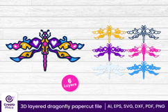 printable-paper cutting-cut file svg-3d layered-layered papercut-dragonfly-dragonfly-insect svg
