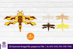 printable-paper cutting-cut file svg-3d layered-layered papercut-dragonfly-dragonfly-insect svg