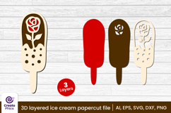 printable-paper cutting-cut file svg-3d layered-layered papercut-summer svg-ice cream