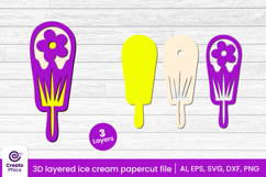 printable-paper cutting-cut file svg-3d layered-layered papercut-summer svg-ice cream