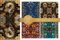 Seamless Dragon &amp; Flower Wallpapers - Seamless Patterns Product Image 5