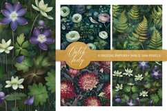 Seamless Mystic Forest Foliage Patterns - Digital Background Product Image 5